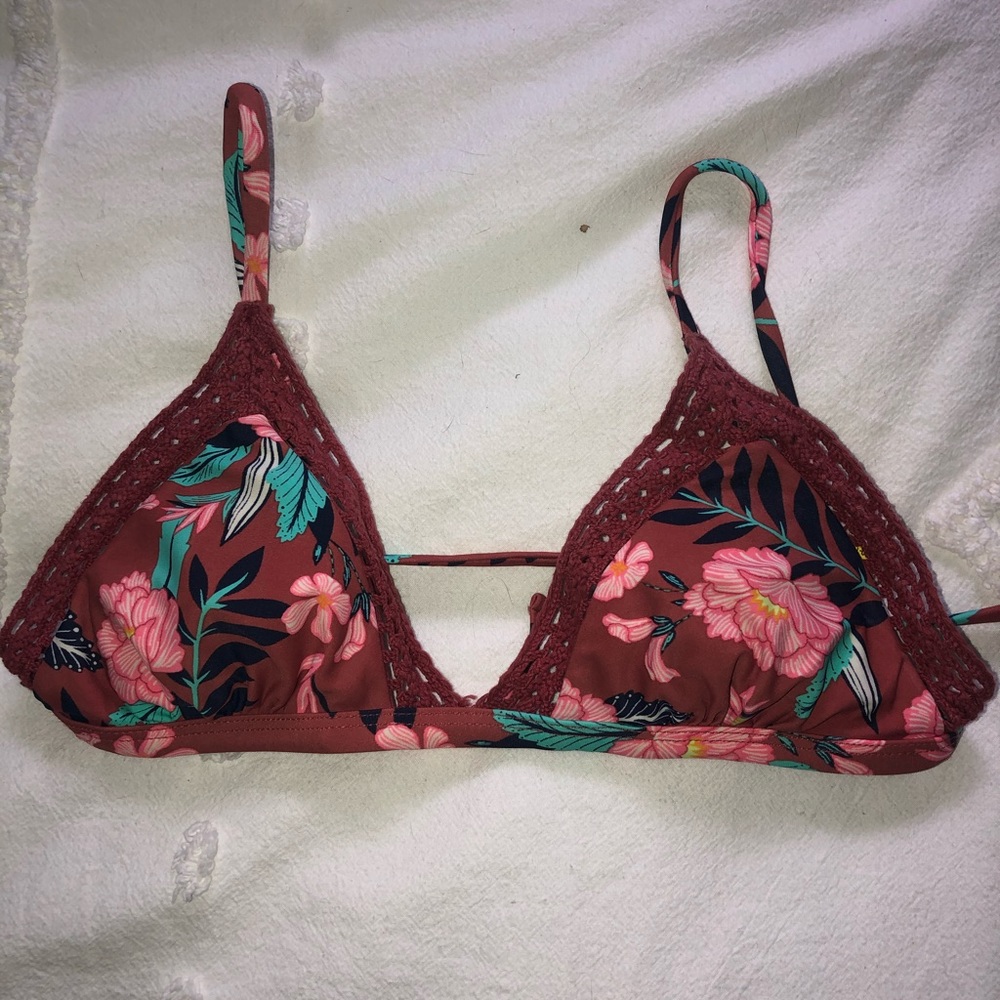 tropical crochet bikini top